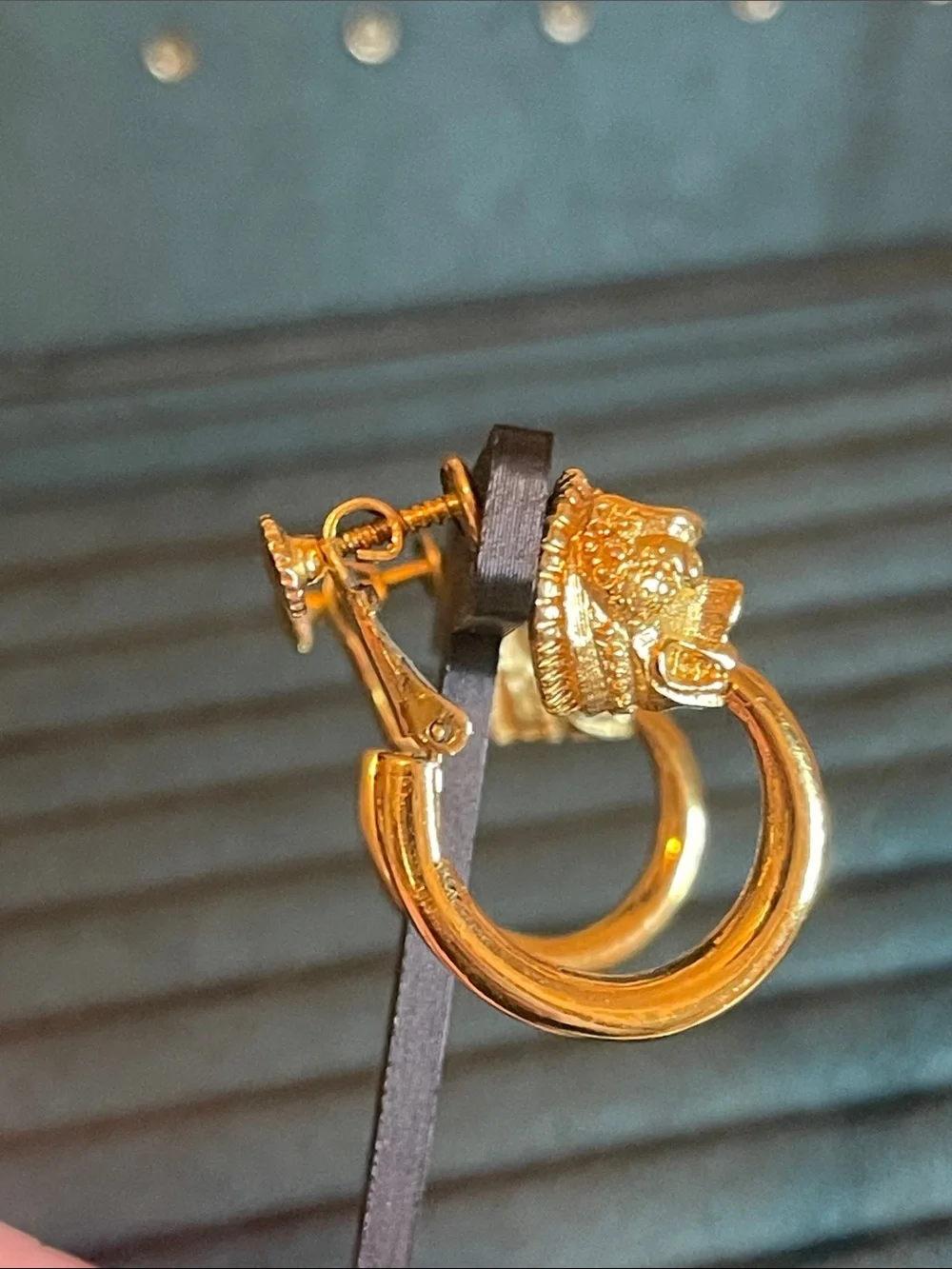 *RARE* Vendome Chimera Ouroboros Gold-Plated Hoop Clip On Earrings